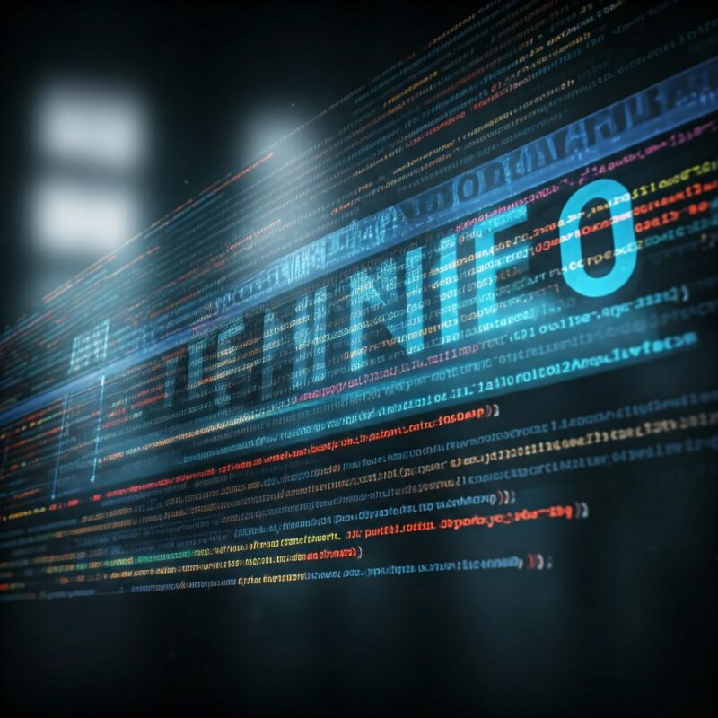 Visual representation of technical SEO, depicting code, data flow, and technical elements that impact website performance in search engines.